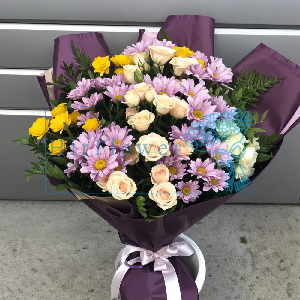 Букет цветов из: Розы и Хризантемы